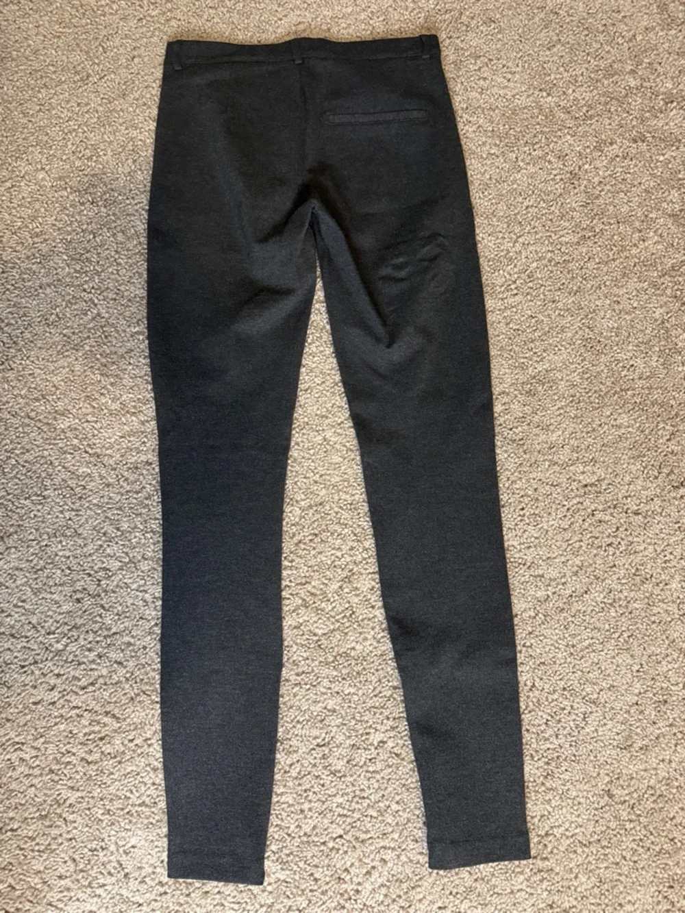 Zara Trafaluc Dark Gray Stretch Ponte Pants with Silver Button - Picture 4 of 4